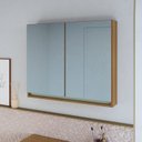 Ver imagem 1 de Armário Espelheira para Banheiro 100% MDF com 2 Portas Lívia Yescasa Marrom/Freijo/Moscatel/Urbi