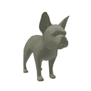 Ver imagem 1 de Bulldog Francês Orelha em Pé Geométrico Decoração 3d Low Poly:dourado