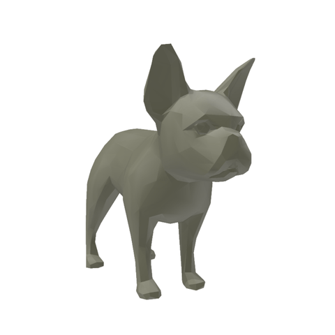 Bulldog Francês Orelha em Pé Geométrico Decoração 3d Low Poly:dourado