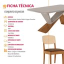 Ver imagem 7 de Mesa de Jantar Yasmin 180cm Tampo Mdf Vidro Canto Copo com 6 Cadeiras Copper Premium