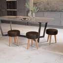 Ver imagem 3 de Kit 2 Banqueta Baixa Cozinha 48cm Estofada Marrom Café Madeira Maciça Urban