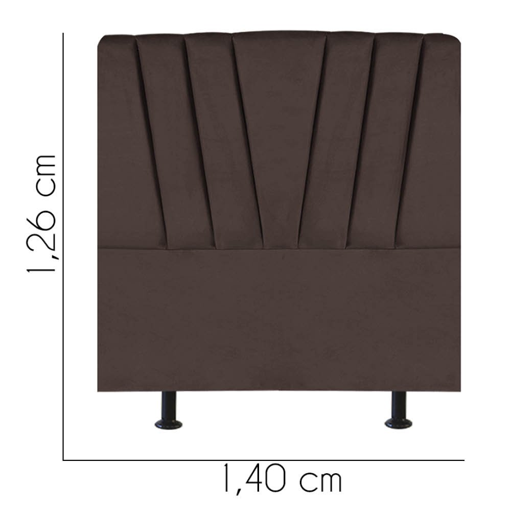 Cabeceira Estofada Bélgica 140CM Casal Courino Marrom - D A DECOR - 3