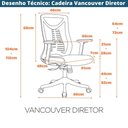 Ver imagem 7 de Cadeira Escritório Nr-17 Giratória Diretor Vancouver Fratini Tela Mesh Cinza Base Rodízio Cinza