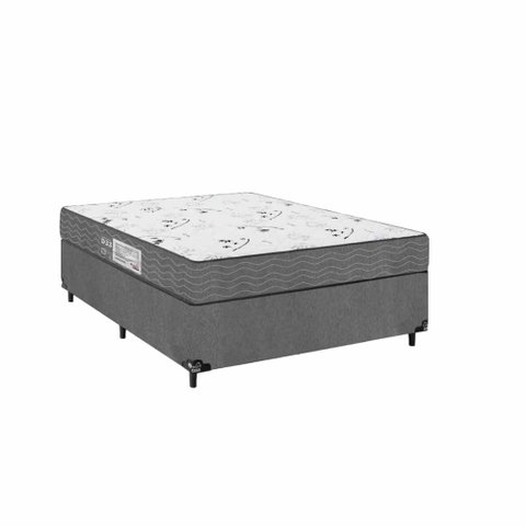 Cama Box Viúva + Colchão D33 One Face - Suede Cinza