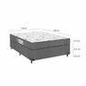 Cama Box Viúva + Colchão D33 One Face - Suede Cinza - 3
