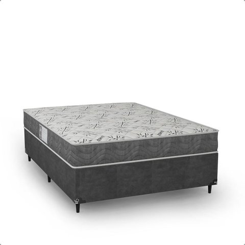 Cama Box Viúva + Colchão D33 One Face - Suede Cinza