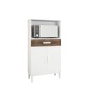 Ver imagem 2 de Balcão Armário Organizador Microondas e Forno Duplo Branco/rústico