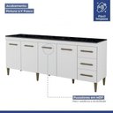 Ver imagem 3 de Balcão Atenas 4 Portas e 3 Gavetas Kaiki Moveis Branco