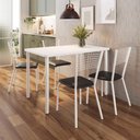 Ver imagem 1 de Conjunto Mesa de Jantar com 4 Cadeiras Multimóveis Cr50265 Branco/preto