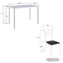 Ver imagem 3 de Conjunto Mesa de Jantar com 4 Cadeiras Multimóveis Cr50265 Branco/preto