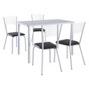 Ver imagem 2 de Conjunto Mesa de Jantar com 4 Cadeiras Multimóveis Cr50265 Branco/preto