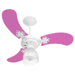 Ventilador Teto New Baby Colors 3 Pás Mdf Branco