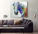 Ver imagem 2 de Quadros Decorativos Pvc Cavalo Colcorido 100x100 100 X 100 Cm