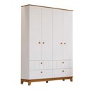 Ver imagem 2 de Guarda-roupa de Bebê Biscoito 4 Portas 4 Gavetas Branco Acetinado/nature - Permóbili