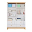 Ver imagem 3 de Guarda-roupa de Bebê Biscoito 4 Portas 4 Gavetas Branco Acetinado/nature - Permóbili