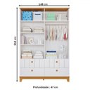 Ver imagem 4 de Guarda-roupa de Bebê Biscoito 4 Portas 4 Gavetas Branco Acetinado/nature - Permóbili