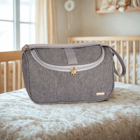 Bolsa Maternidade Pequena Infantil Luxo Amor:cinza