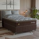 Ver imagem 1 de Cama Box Casal + Colchão Comfort Class Pillow Top 138x188 Marrom/suede Marrom