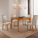 Ver imagem 4 de Mesa de Jantar Liz 120cm Tampo MDF Laminado Canto Copo com 4 Cadeiras Aline