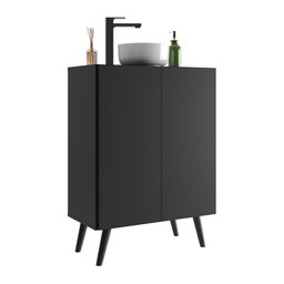 Gabinete Banheiro 2 Portas Retrô 63cm Multimóveis MP5006 Preto - 2