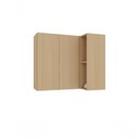 Ver imagem 1 de Armário Aéreo Canto Reto Domus 95cm 2 Portas MDF Porta de Correr Amadeirado Luciane Móveis