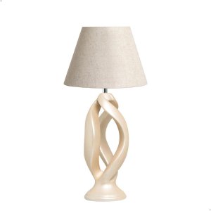 Abajur Grande para Sala Luminária Grego Creme com Cúpula 67x35 Cm