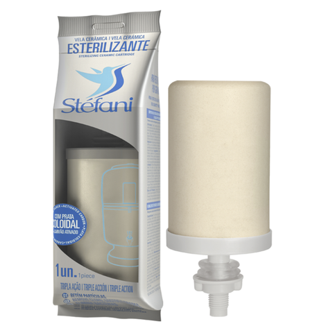 Kit 07 Un Vela Stéfani Tripla Ação Carv Prata Esterilizante