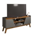 Ver imagem 2 de Rack para Tv até 55 Polegadas Ares com 2 Porta e Pés de Madeira Babus - Cinza / Naturalle