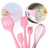 Kit 5 Utensílios de Silicone para Cozinha Conjunto Resistente a Altas Temperaturas (rosa) - 1