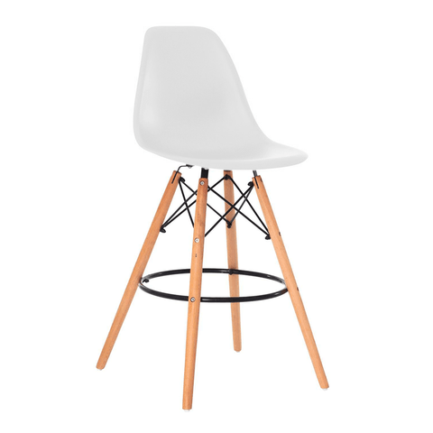 Banqueta Alta Charles Eames Eiffel Dkr Branca