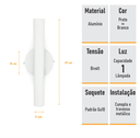 Ver imagem 5 de Kit 2 Arandela de Parede Slim Palito - Preto + Led Gu10