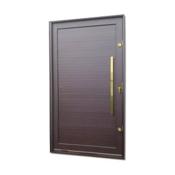 Porta Pivotante Lambril com Puxador Elite 240x130 Abertura Direita Bronze/Corten Brimak - 3 Porta Pivotante Lambril com Puxador Elite 240x130 Abertura Direita Bronze/Corten Brimak - 3
