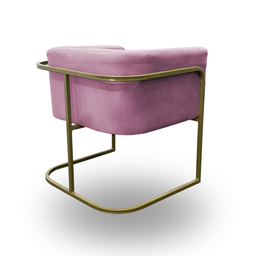 Poltrona Betina - Base Quadrada Dourada -várias Cores:rose - 6