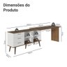 Escrivaninha em L Mesa para Computador Gamer 3 Gavetas Branco/rustic Lisboa Madesa - 5