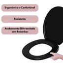 Ver imagem 5 de Assento Sanitário Tampa Oval Soft Preto + Lixeira Preta 6L Redonda C/ Tampa + Escova Sanitária Base