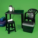 Ver mais imagens de Mesa Plástica Quadrada Desmontável Mor Preta