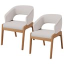 Ver imagem 1 de Kit 02 Cadeiras de Jantar e Estar Living Estofada Lince L02 Linho Bege - Lyam Decor