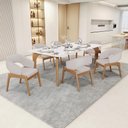Ver imagem 2 de Kit 02 Cadeiras de Jantar e Estar Living Estofada Lince L02 Linho Bege - Lyam Decor