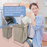 Cesto Dobrável Roupa Suja Organizador Porta Treco Brinquedos - Bolinhas Branco - 2