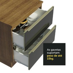 Armário De Cozinha Completa De Canto 546cm Rustic preto - 4
