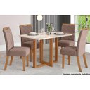 Ver imagem 1 de Sala de Jantar Natalí C- Tampo C- Vidro Reto 120x80cm e 4 Cadeiras Bella Nature-marrom Amêndoa