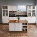 Ver imagem 1 de Cozinha Completa Modulada 7 Peças com Ilha Joy Branco/Off White/Nogueira