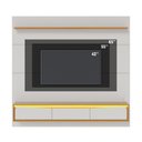 Ver imagem 1 de Painel Home Suspenso Tahiti com Led para Tv até 65 Polegadas Off White Matte Naturale Colibri