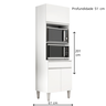 Armário Torre Quente para Cozinha 61 Cm 3 Pt 1 Gav - Andréia: Branco - 2