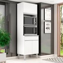 Ver imagem 1 de Armário Torre Quente para Cozinha 61 Cm 3 Pt 1 Gav - Andréia: Branco