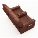 Ver mais imagens de Poltrona do Papai Reclinável Sala de Cinema Palace 2 Lugares Manual Baú Usb Pu Marrom Brilho G23 Enc