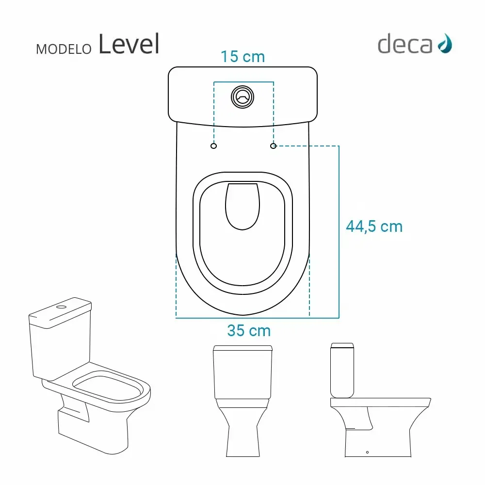 Tampa de Vaso Poliéster Com Fechamento Lento Level Preto para Louça Deca com Ferragem Preta - 3