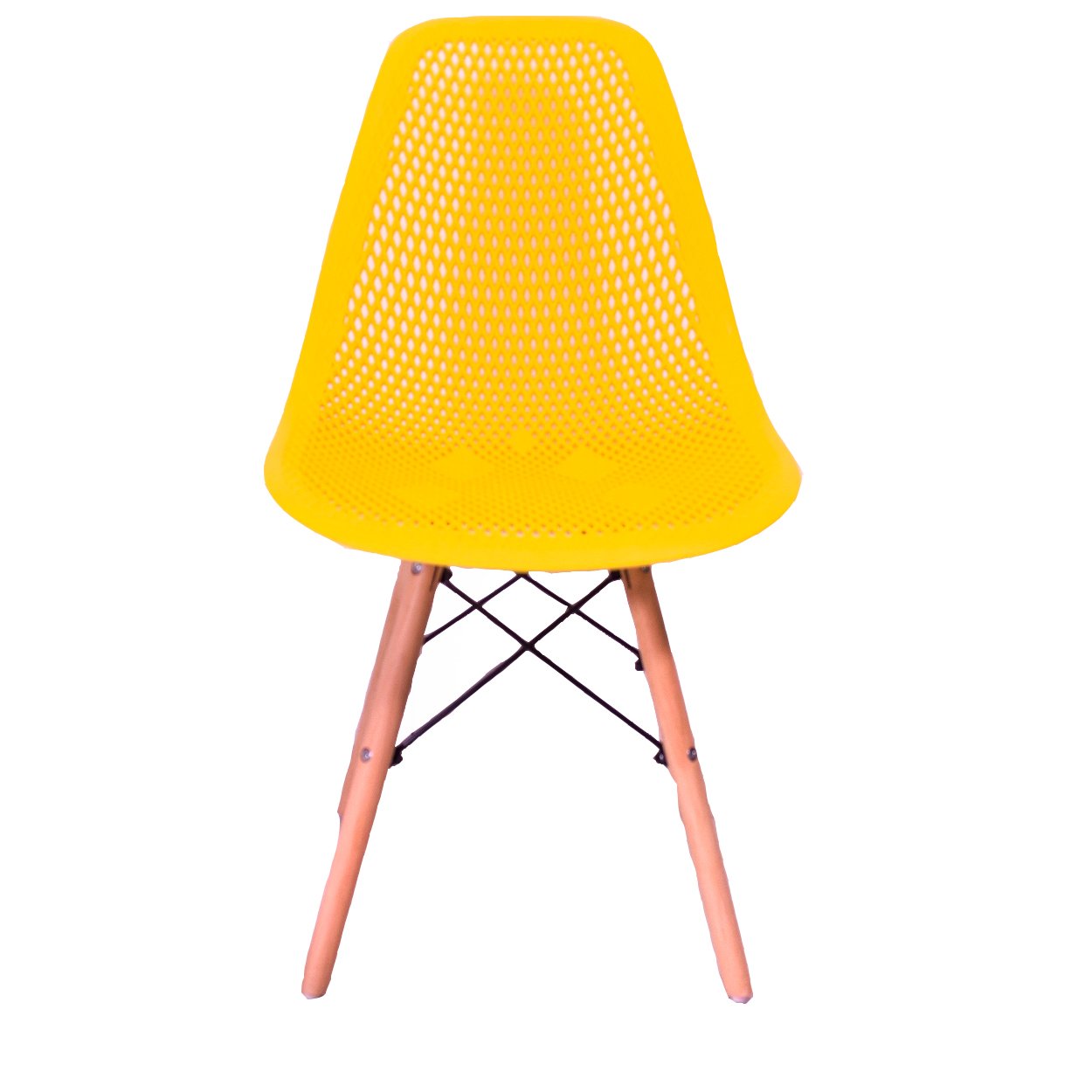 Kit 4 Cadeiras Design Charles Eames Eiffel Furadinha Cor:Amarela - 2