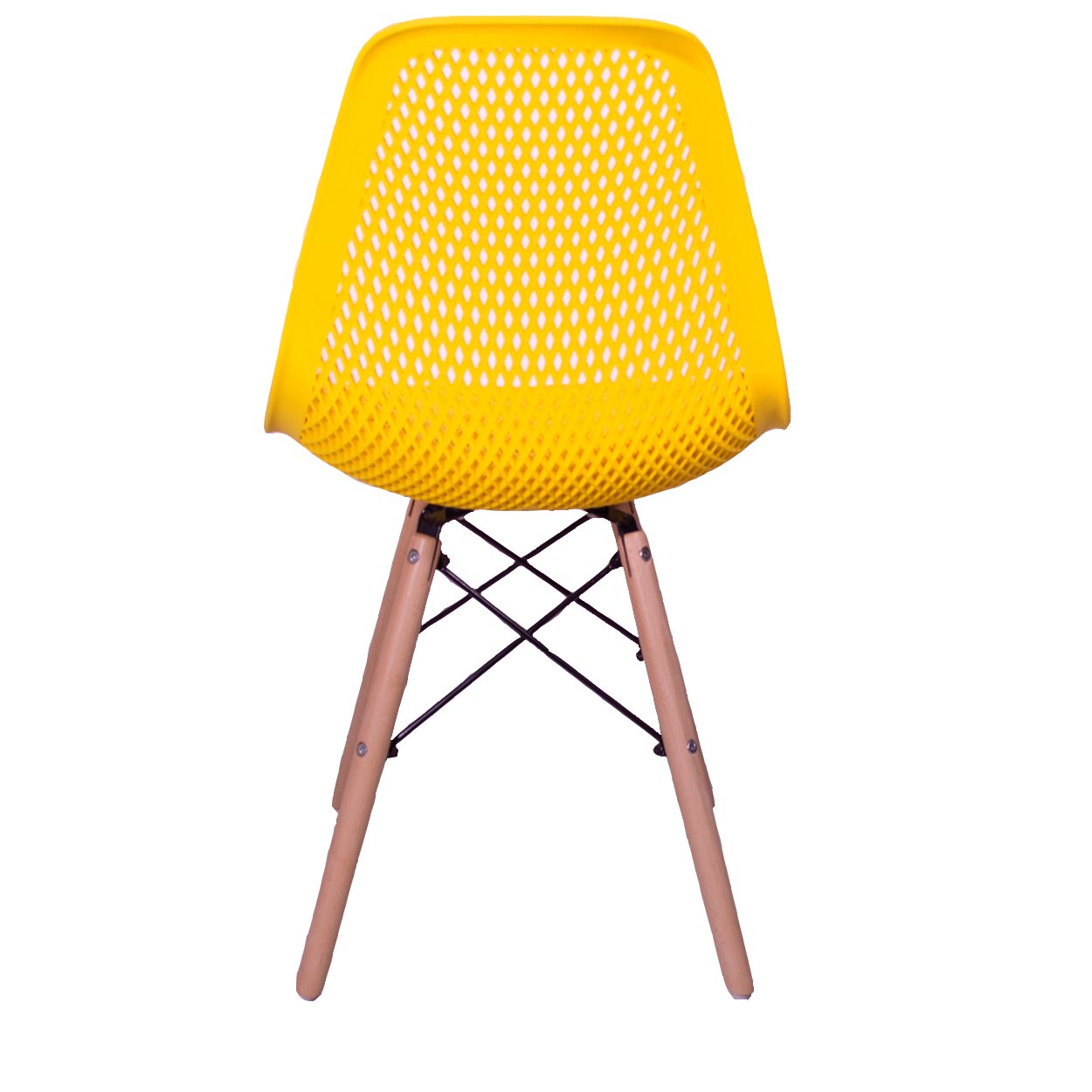 Kit 4 Cadeiras Design Charles Eames Eiffel Furadinha Cor:Amarela - 5