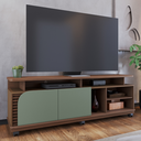 Ver imagem 3 de Rack Tvs 75" e 4 Prateleiras Florença Amendoa Hortelã